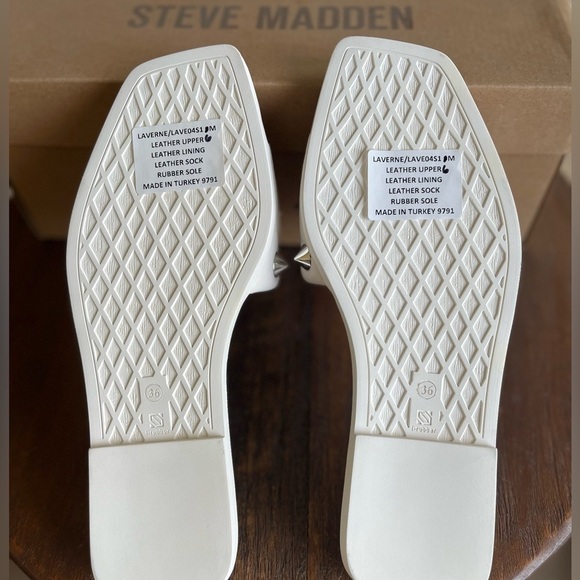 Steve Madden Laverne Leather Studded Slide Sandals - Picture 10 of 10